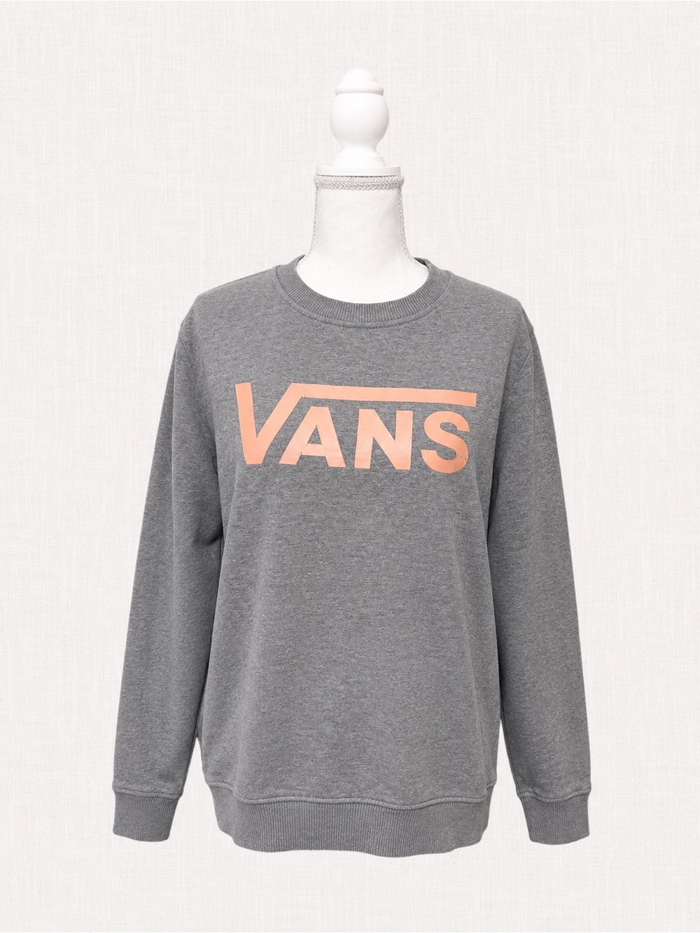 Vans Gray Sweatshirt with Peach Logo
